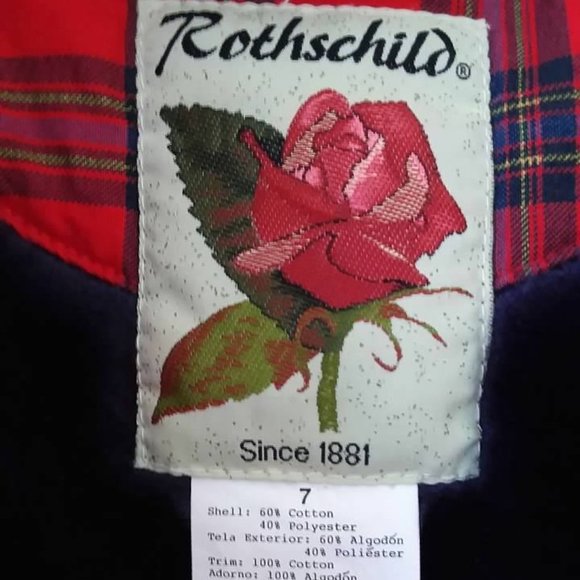 Rothschild Red Winter Dress Coat Girl Plaid Trim 7 - Picture 4 of 8